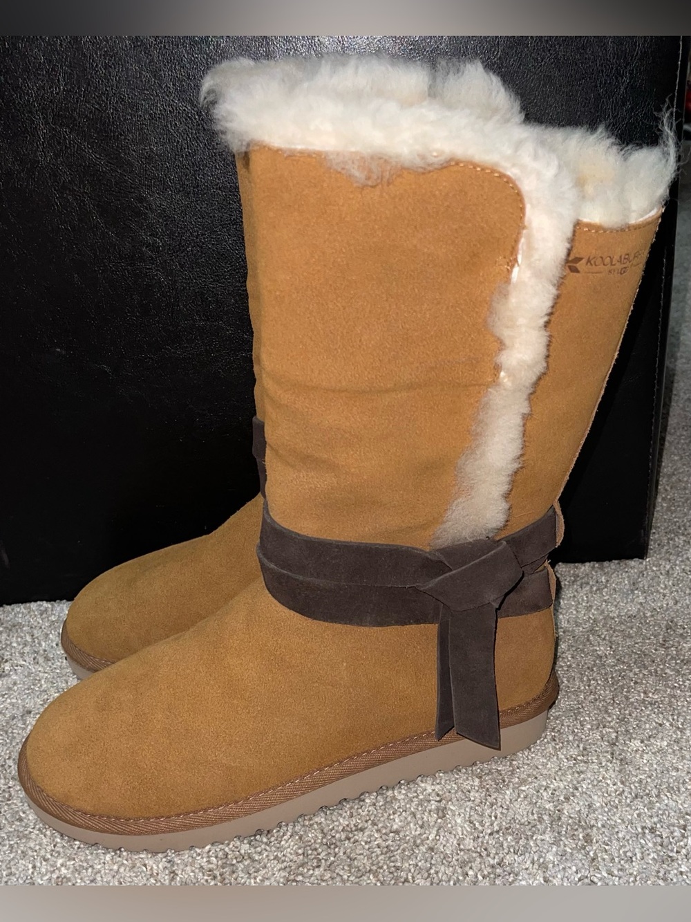 Koolaburra Rozalia Women’s tall winter boot 8 chestnut suede